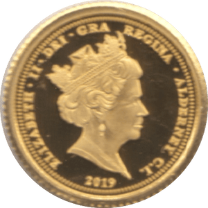 2019 GOLD PROOF FIVE POUNDS ALDERNEY - Gold World Coins - Cambridgeshire Coins