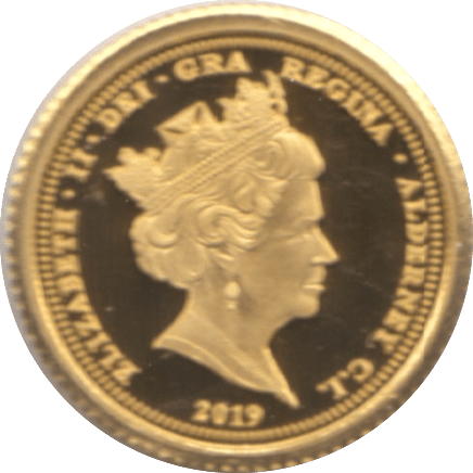 2019 GOLD PROOF FIVE POUNDS ALDERNEY - Gold World Coins - Cambridgeshire Coins