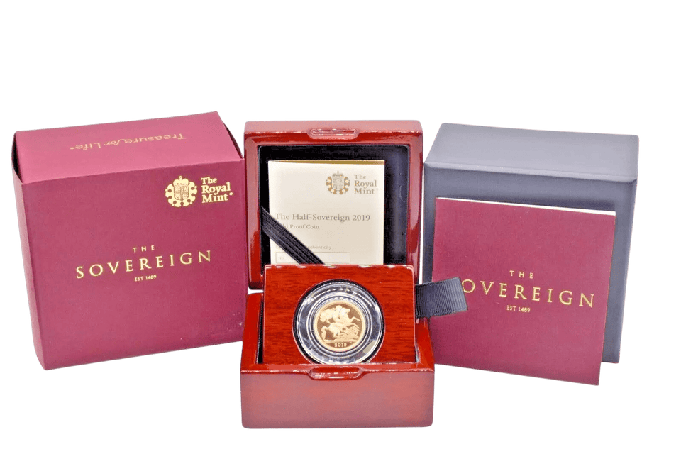 2019 GOLD PROOF HALF SOVEREIGN BOXED - GOLD PROOF HALF SOVEREIGNS - Cambridgeshire Coins