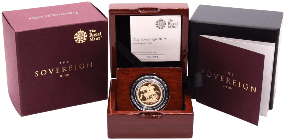 2019 GOLD PROOF SOVEREIGN BOXED - GOLD PROOF SOVEREIGNS - Cambridgeshire Coins
