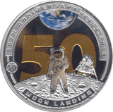 2019 MOON LANDING HALF DOLLAR 50TH ANNIVERSARY PROOF PLATED - WORLD COINS - Cambridgeshire Coins