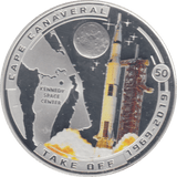 2019 MOON LANDING HALF DOLLAR CAPE CANAVERAL PROOF PLATED - WORLD COINS - Cambridgeshire Coins