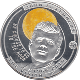 2019 MOON LANDING HALF DOLLAR JOHN F. KENNEDY SILVER PROOF PLATED - WORLD COINS - Cambridgeshire Coins