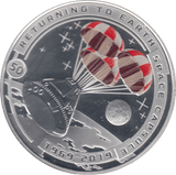 2019 MOON LANDING HALF DOLLAR RETURNING TO EARTH SILVER PROOF PLATED - WORLD COINS - Cambridgeshire Coins