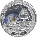 2019 MOON LANDING HALF DOLLAR TRANQUILITY BASE SILVER PROOF PLATED - WORLD COINS - Cambridgeshire Coins