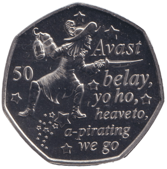 2019 PETER PAN CAPTAIN HOOK 50P ISLE OF MAN ( BU ) - 50P REGIONAL ISSUES - Cambridgeshire Coins