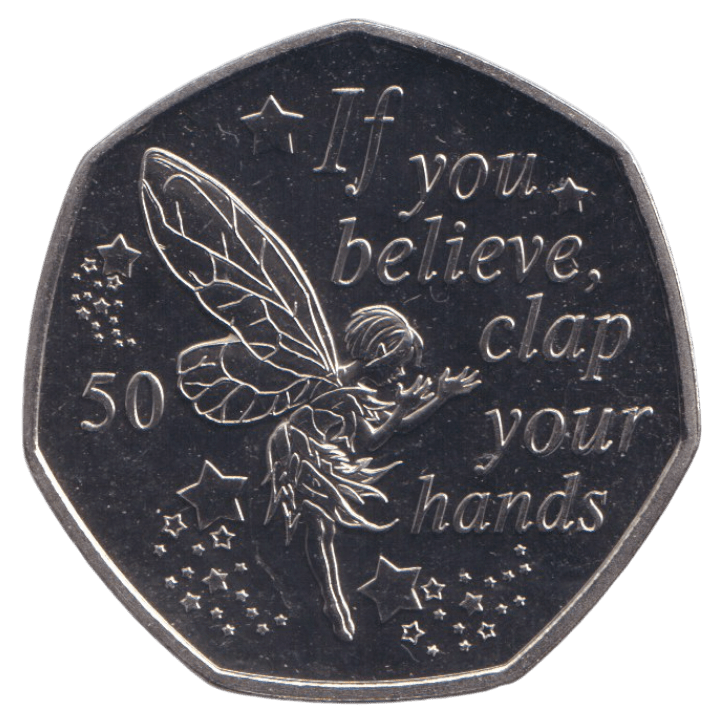 2019 PETER PAN TINKER BELL 50P ISLE OF MAN ( BU ) - 50P REGIONAL ISSUE - Cambridgeshire Coins