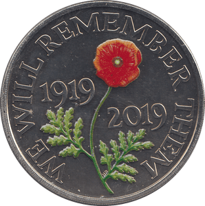 2019 POPPY (1919) FIVE POUNDS - WORLD COINS - Cambridgeshire Coins