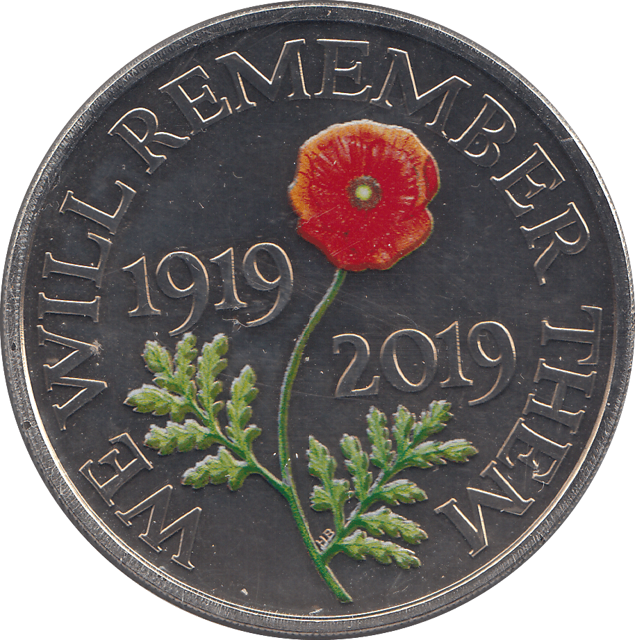 2019 POPPY (1919) FIVE POUNDS - WORLD COINS - Cambridgeshire Coins