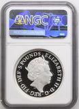 2019 £5 SILVER PROOF TWO OUNCE UNA AND THE LION ( NGC ) PF 69 ULTRA CAMEO - NGC SILVER COINS - Cambridgeshire Coins