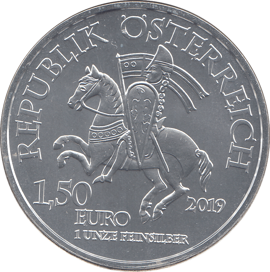 2019 SILVER 1 1/2 EUROS 825TH ANNIVERSARY AUSTRIA ( BU ) - SILVER WORLD COINS - Cambridgeshire Coins