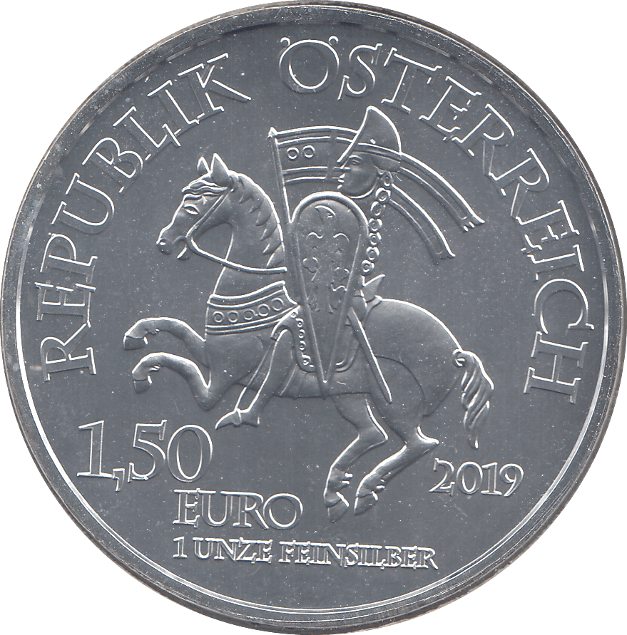 2019 SILVER 1 1/2 EUROS WIENER NEUSTADT AUSTRIA ( BU ) - SILVER WORLD COINS - Cambridgeshire Coins