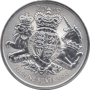 2019 SILVER 1OZ ROYAL ARMS - SILVER WORLD COINS - Cambridgeshire Coins