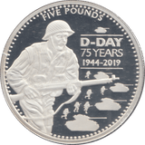 2019 SILVER 5 POUNDS D DAY LANDING ( PROOF ) - WORLD COINS - Cambridgeshire Coins