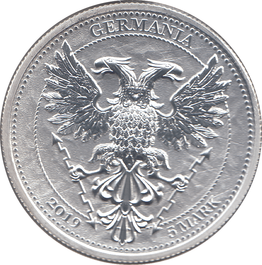 2019 SILVER FIVE MARKS OAK LEAF GERMANIA ( BU ) - SILVER WORLD COINS - Cambridgeshire Coins