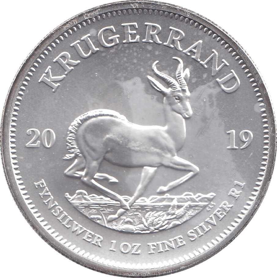 2019 SILVER KRUGERRAND 1OZ SOUTH AFRICA ( UNC ) - SILVER WORLD COINS - Cambridgeshire Coins