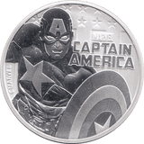 2019 SILVER MARVEL ONE DOLLAR CAPTAIN AMERICA TUVALU - SILVER WORLD COINS - Cambridgeshire Coins