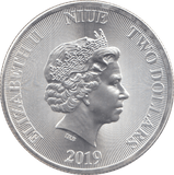 2019 SILVER NIUE 2 DOLLARS ( BU ) - SILVER WORLD COINS - Cambridgeshire Coins