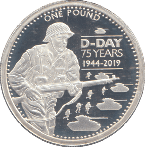 2019 SILVER ONE POUND D DAY LANDING ( PROOF ) - WORLD COINS - Cambridgeshire Coins