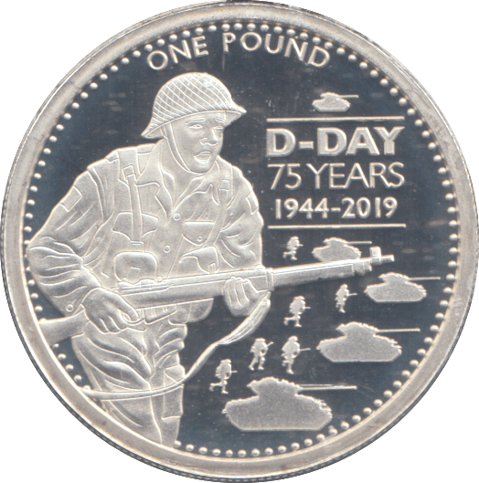 2019 SILVER ONE POUND D DAY LANDING ( PROOF ) - WORLD COINS - Cambridgeshire Coins