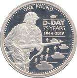 2019 SILVER ONE POUND D DAY LANDING ( PROOF ) - WORLD COINS - Cambridgeshire Coins