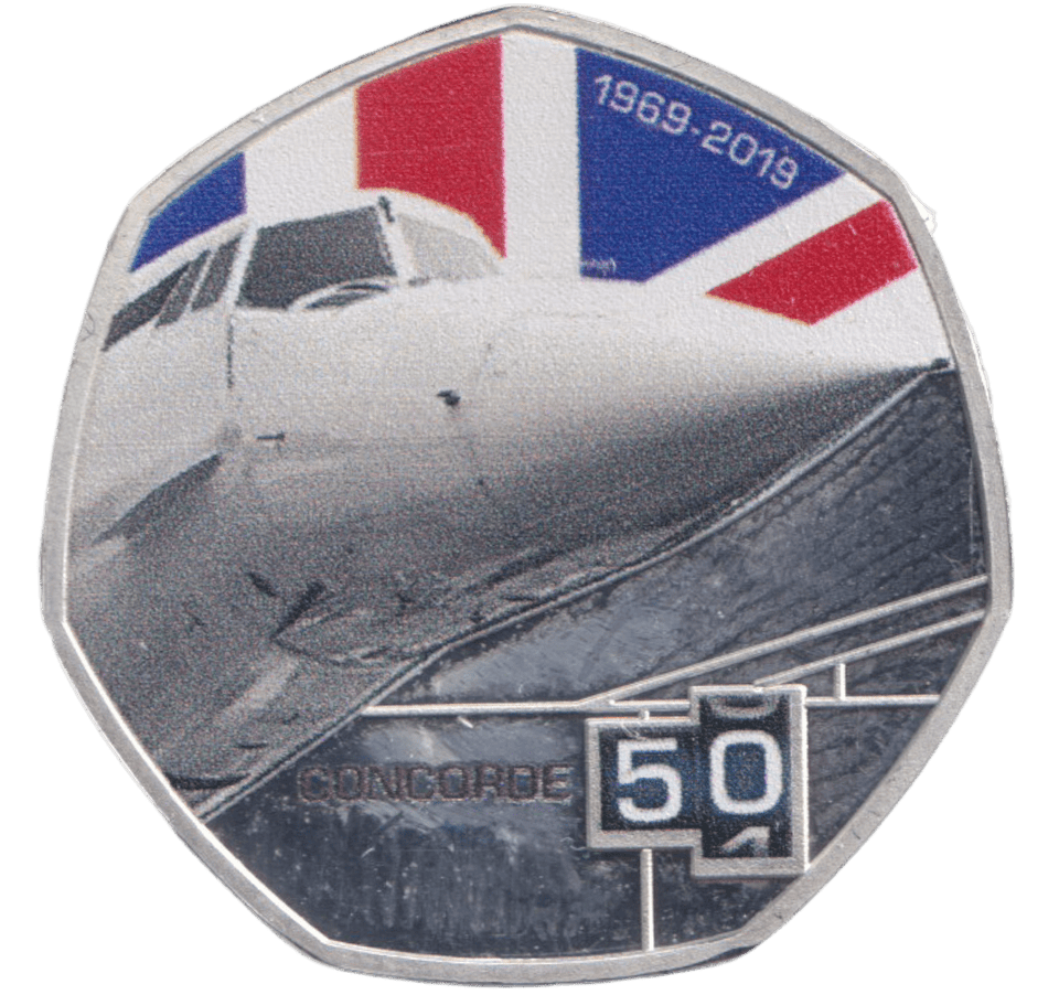 2019 SILVER PLATED 20 CENTS CONCORDE ( PROOF ) - WORLD COINS - Cambridgeshire Coins