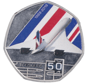 2019 SILVER PLATED 20 CENTS CONCORDE ( PROOF ) - WORLD COINS - Cambridgeshire Coins