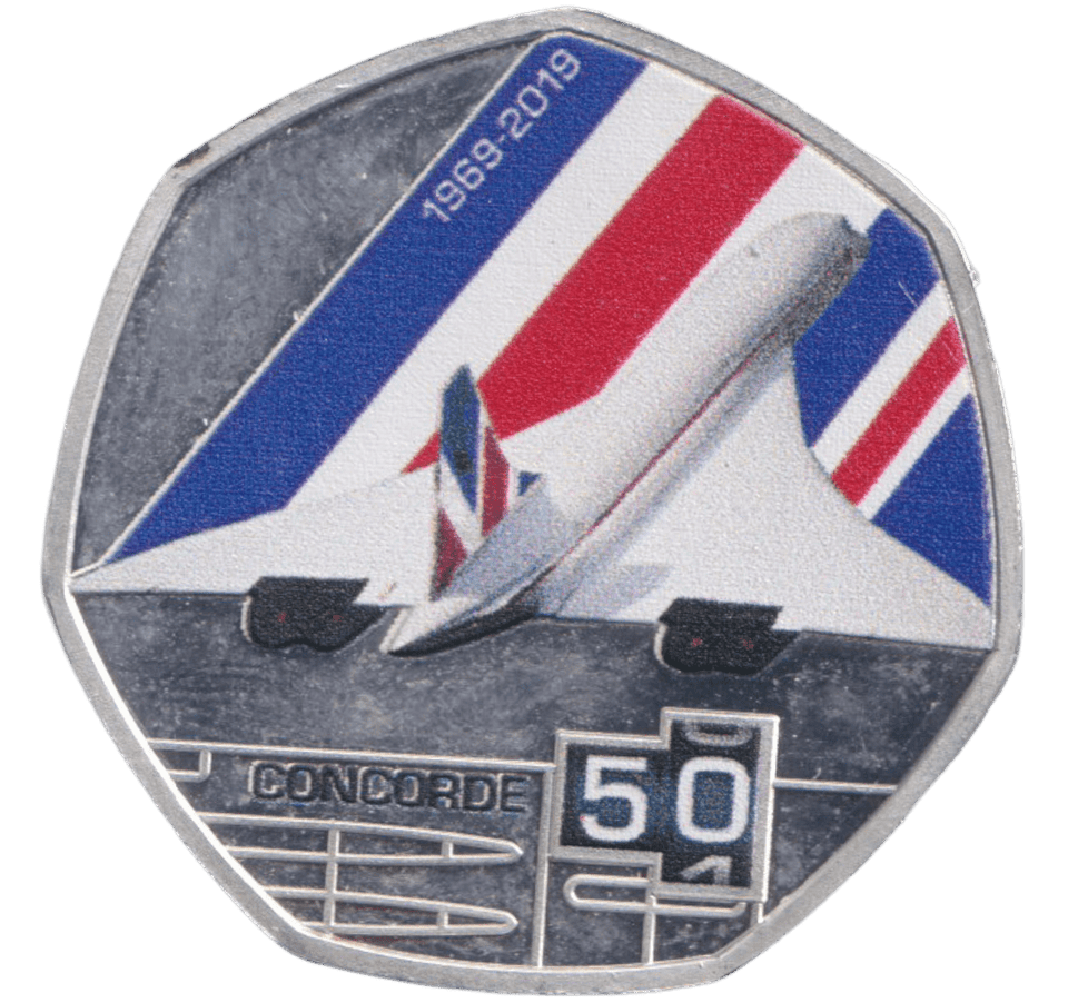 2019 SILVER PLATED 20 CENTS CONCORDE ( PROOF ) - WORLD COINS - Cambridgeshire Coins