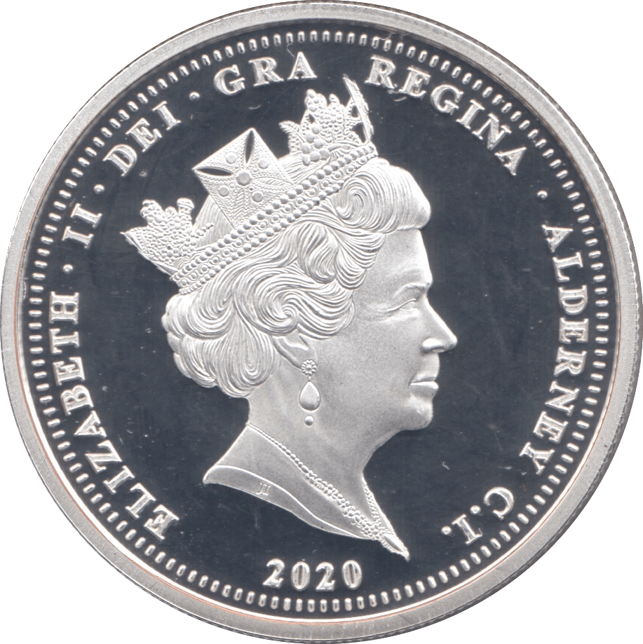2019 SILVER PLATED FIVE POUNDS ALDERNEY - WORLD COINS - Cambridgeshire Coins