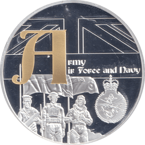 2019 SILVER PLATED MEDALLION GREAT BRITAIN ARMY IN FORCE AND NAVY - WORLD COINS - Cambridgeshire Coins
