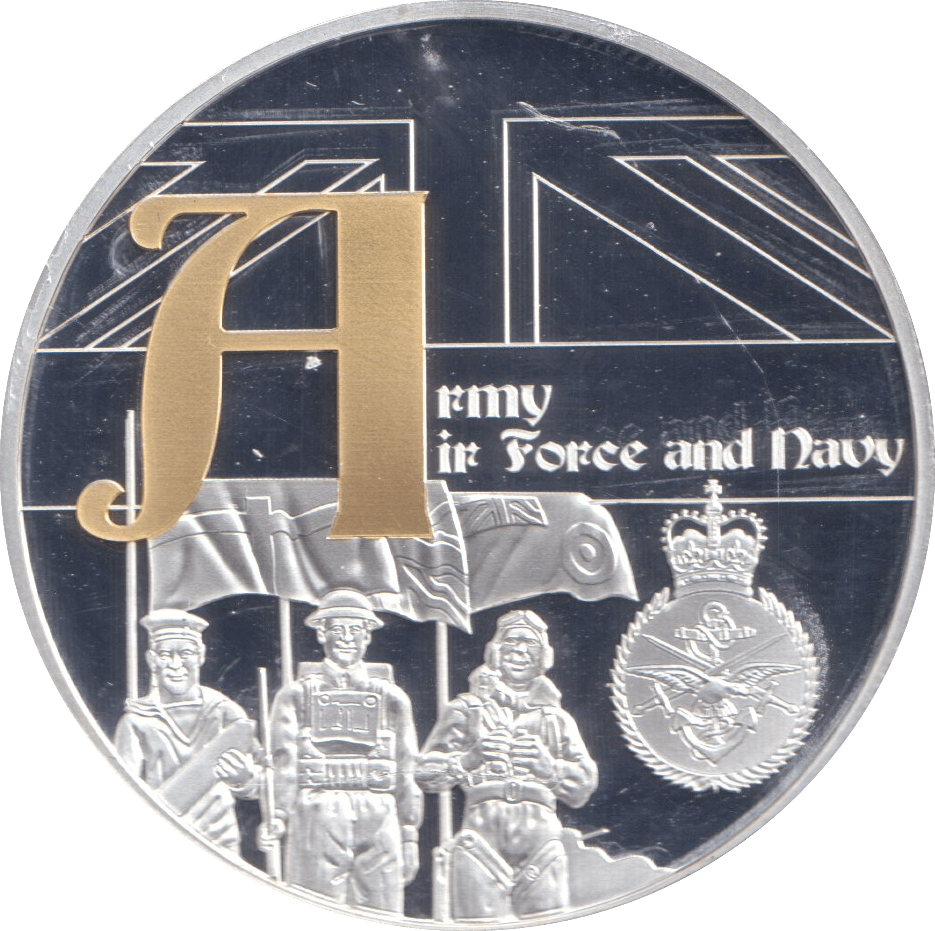 2019 SILVER PLATED MEDALLION GREAT BRITAIN ARMY IN FORCE AND NAVY - WORLD COINS - Cambridgeshire Coins