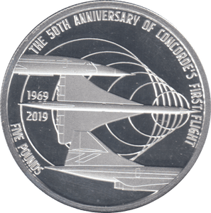2019 SILVER PROOF £5 50TH ANNIVERSARY OF CONCORDE'S FIRST FLIGHT - SILVER WORLD COINS - Cambridgeshire Coins