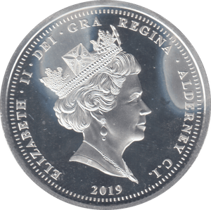 2019 SILVER PROOF £5 ALDERNEY - SILVER WORLD COINS - Cambridgeshire Coins