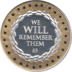 2019 SILVER PROOF 5 POUNDS WE WILL REMEMBER THEM - £5 Silver Proof - Cambridgeshire Coins