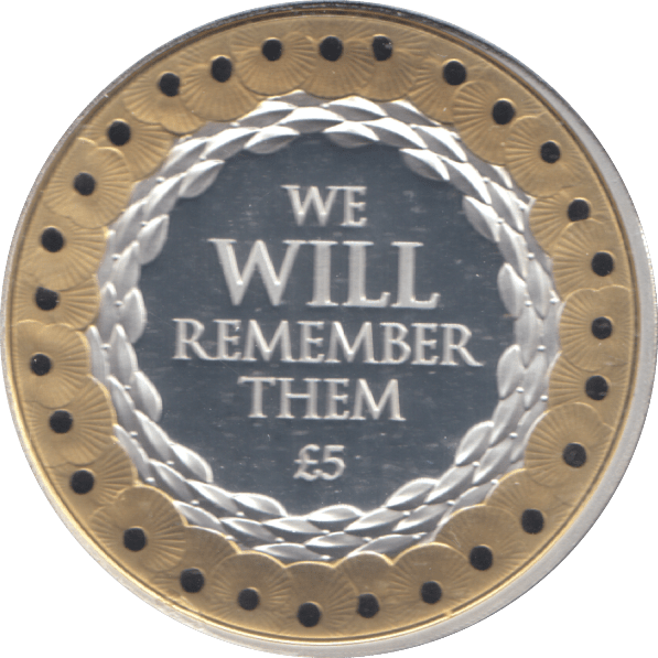2019 SILVER PROOF 5 POUNDS WE WILL REMEMBER THEM - £5 Silver Proof - Cambridgeshire Coins