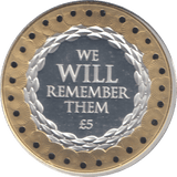 2019 SILVER PROOF 5 POUNDS WE WILL REMEMBER THEM - £5 Silver Proof - Cambridgeshire Coins