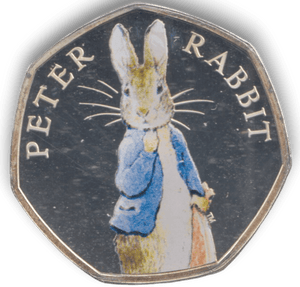 2019 SILVER PROOF COLOURED 50 P PETER RABBIT - 50P Silver Proof - Cambridgeshire Coins