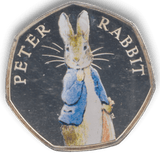 2019 SILVER PROOF COLOURED 50 P PETER RABBIT - 50P Silver Proof - Cambridgeshire Coins