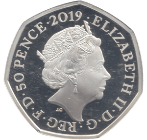 2019 SILVER PROOF COLOURED 50 P PETER RABBIT - 50P Silver Proof - Cambridgeshire Coins