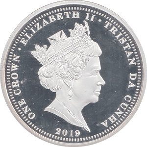 2019 SILVER PROOF CROWN TRISTAN DA CUNHA - SILVER WORLD COINS - Cambridgeshire Coins