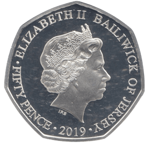 2019 SILVER PROOF FIFTY PENCE BAILIWICK OF JERSEY - SILVER WORLD COINS - Cambridgeshire Coins