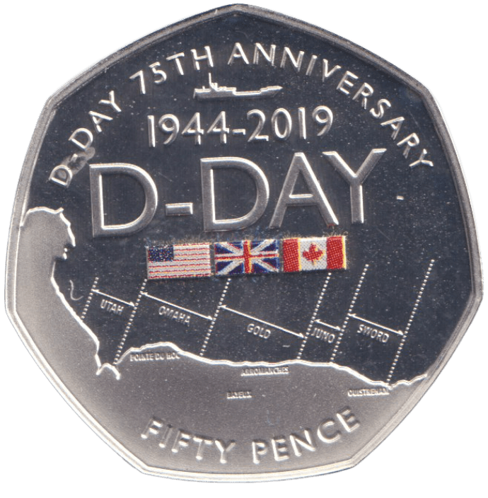 2019 SILVER PROOF FIFTY PENCE D - DAY GIBRALTAR - 50P Silver Proof - Cambridgeshire Coins
