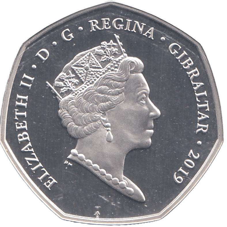 2019 SILVER PROOF FIFTY PENCE FATHER CHRISTMAS GIBRALTAR - SILVER WORLD COINS - Cambridgeshire Coins