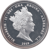 2019 SILVER PROOF FIVE POUNDS ALDERNEY - SILVER WORLD COINS - Cambridgeshire Coins