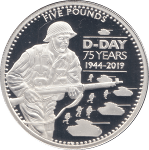 2019 SILVER PROOF FIVE POUNDS ALDERNEY - SILVER WORLD COINS - Cambridgeshire Coins