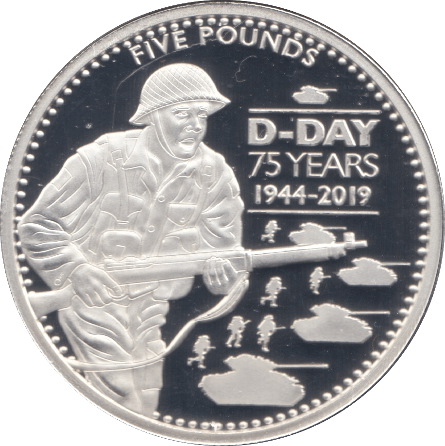 2019 SILVER PROOF FIVE POUNDS ALDERNEY - SILVER WORLD COINS - Cambridgeshire Coins