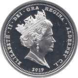 2019 SILVER PROOF FIVE POUNDS ALDERNEY - SILVER WORLD COINS - Cambridgeshire Coins