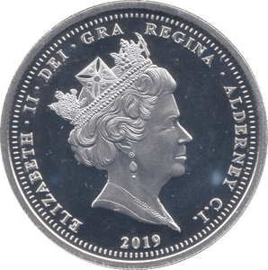 2019 SILVER PROOF FIVE POUNDS CONCORDE FIRST FLIGHT ALDERNEY - £5 Silver Proof - Cambridgeshire Coins