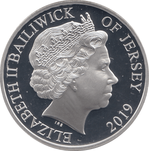 2019 SILVER PROOF FIVE POUNDS JERSEY - SILVER WORLD COINS - Cambridgeshire Coins