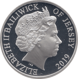 2019 SILVER PROOF FIVE POUNDS JERSEY - SILVER WORLD COINS - Cambridgeshire Coins